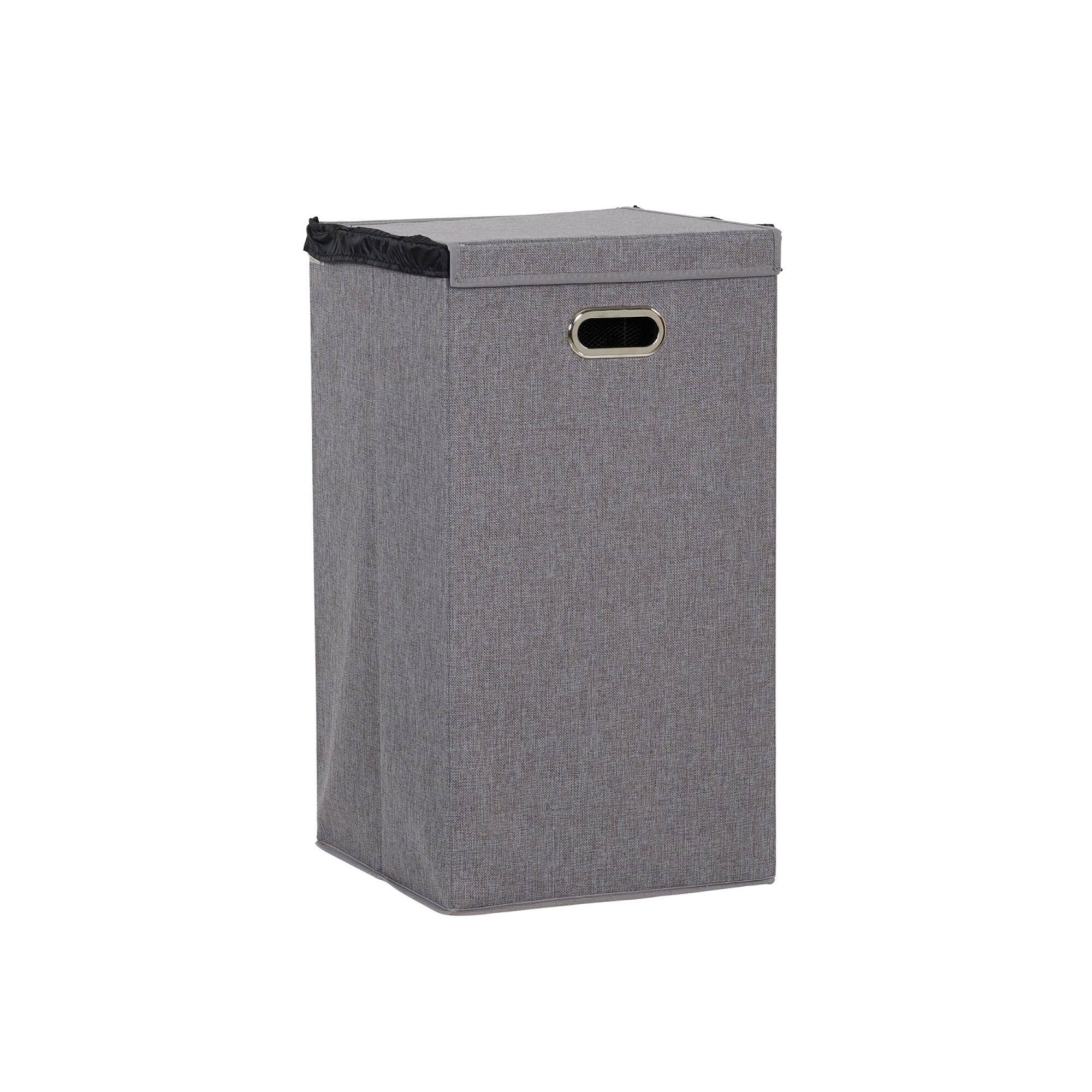 Household Essentials Gray Moisture-Resistant Laundry Hamper with Magnetic Lid & Removable Mesh Liner